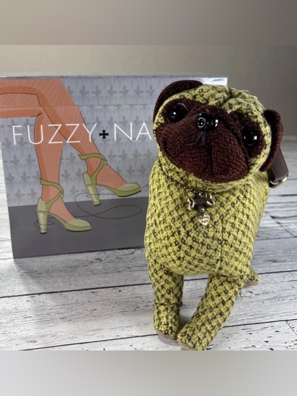 Vintage Fuzzy Nation Cornflower Pug handbag - Picture 2 of 10